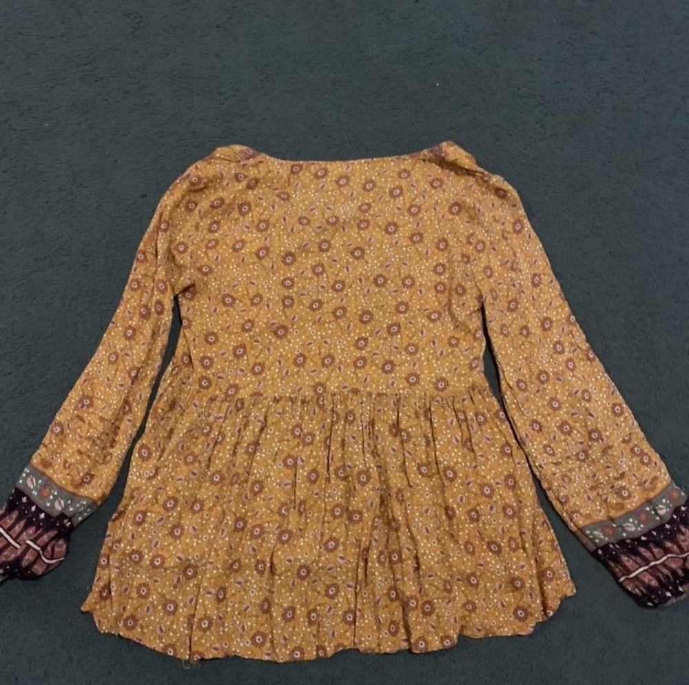 SPORTSGIRL Boho Mustard Long Sleeve Top Blouse - Picture 8 of 9